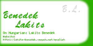 benedek lakits business card